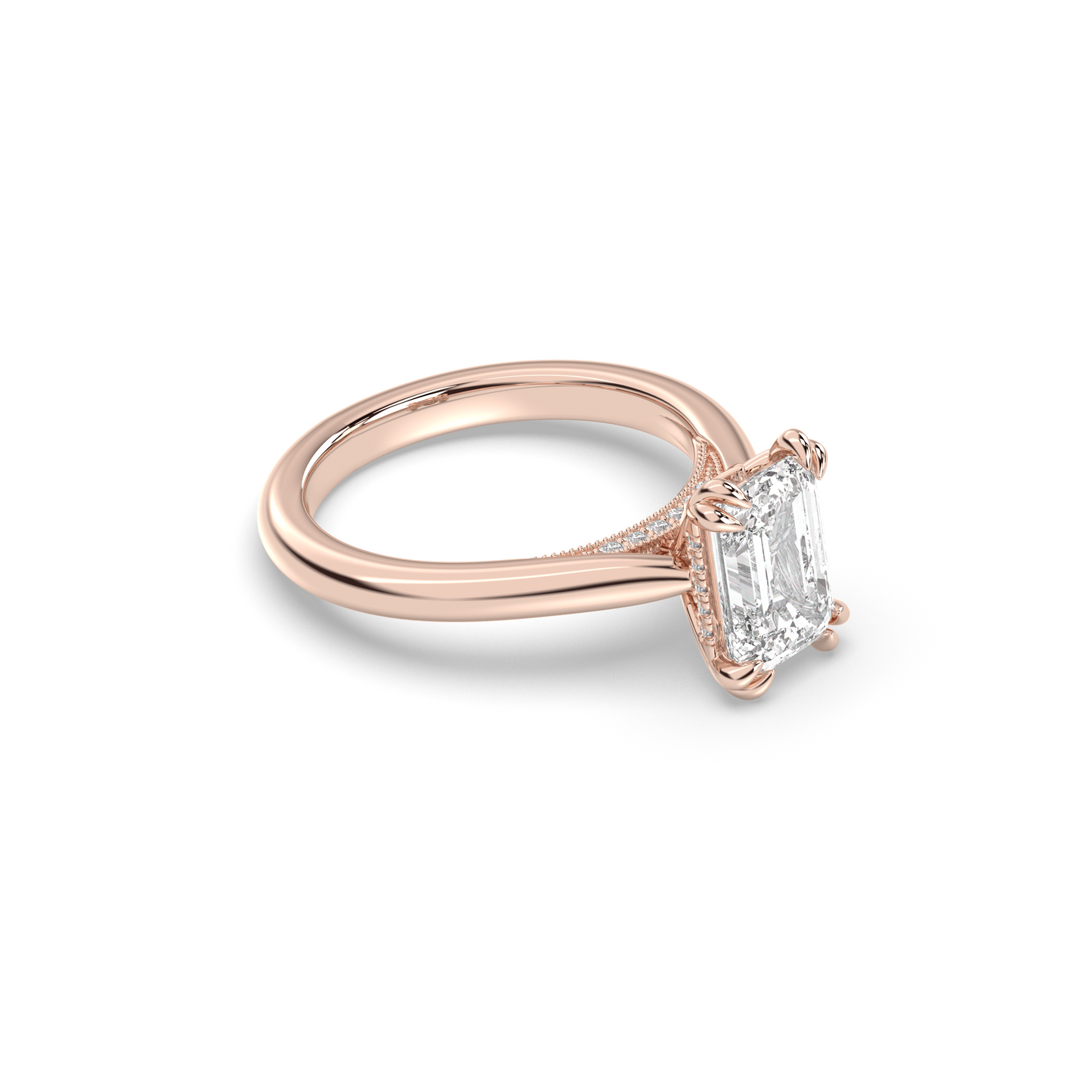 Marquise Shaped Three Stone Lab Grown Diamond Engagement Ring