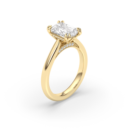 Marquise Shaped Three Stone Lab Grown Diamond Engagement Ring