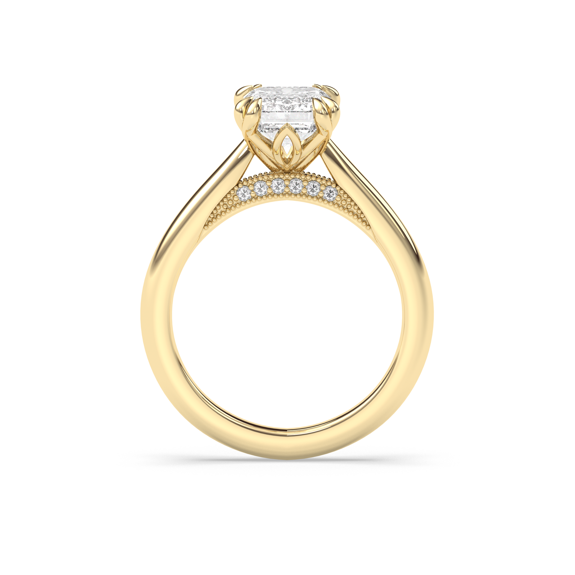 Marquise Shaped Three Stone Lab Grown Diamond Engagement Ring