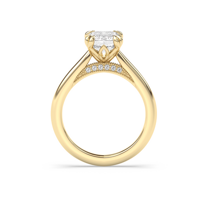 Marquise Shaped Three Stone Lab Grown Diamond Engagement Ring