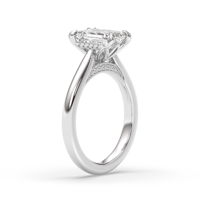 Marquise Shaped Three Stone Lab Grown Diamond Engagement Ring