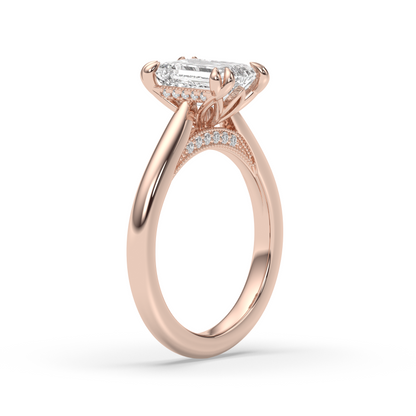 Marquise Shaped Three Stone Lab Grown Diamond Engagement Ring
