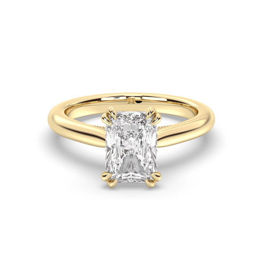 Marquise Shaped Three Stone Lab Grown Diamond Engagement Ring