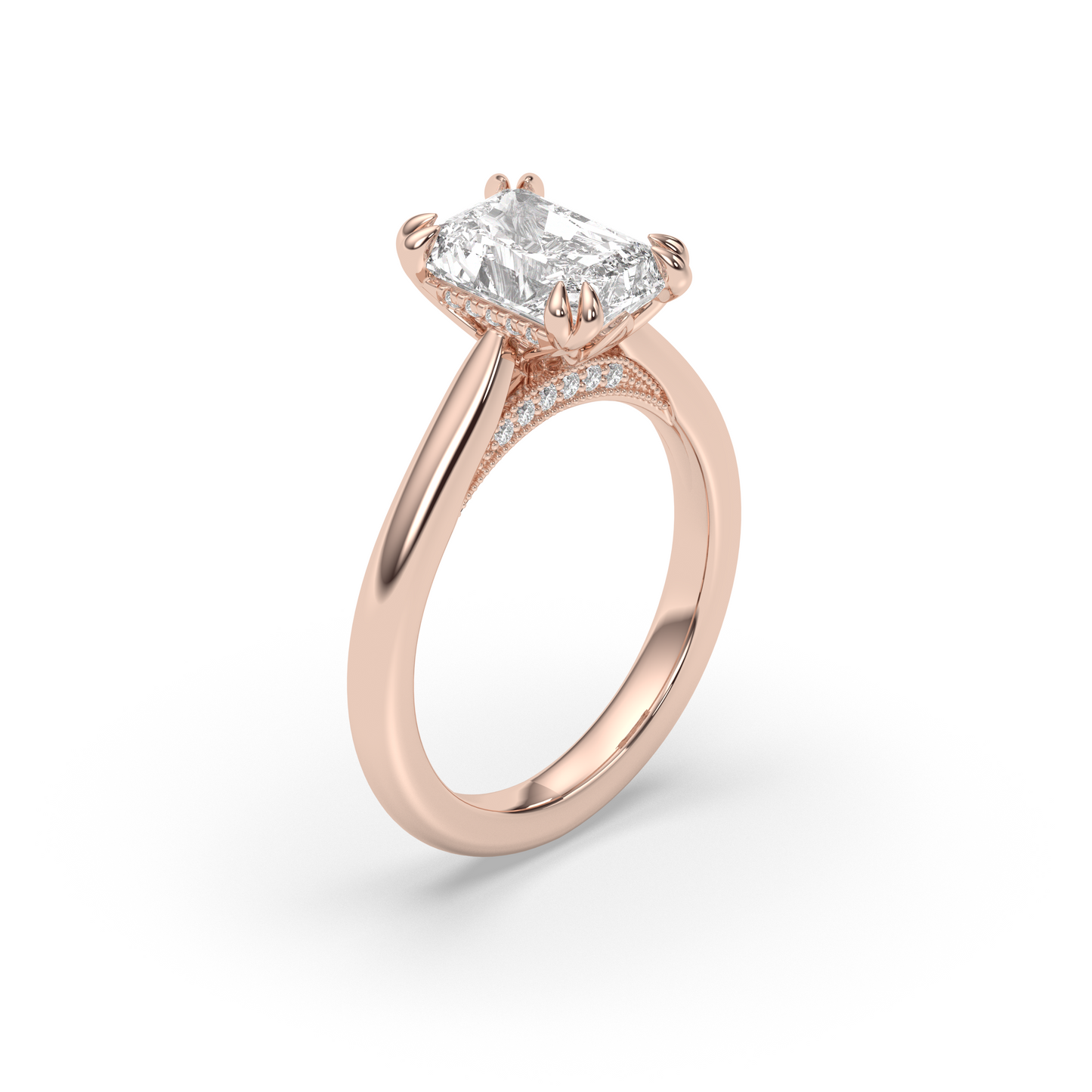 Marquise Shaped Three Stone Lab Grown Diamond Engagement Ring