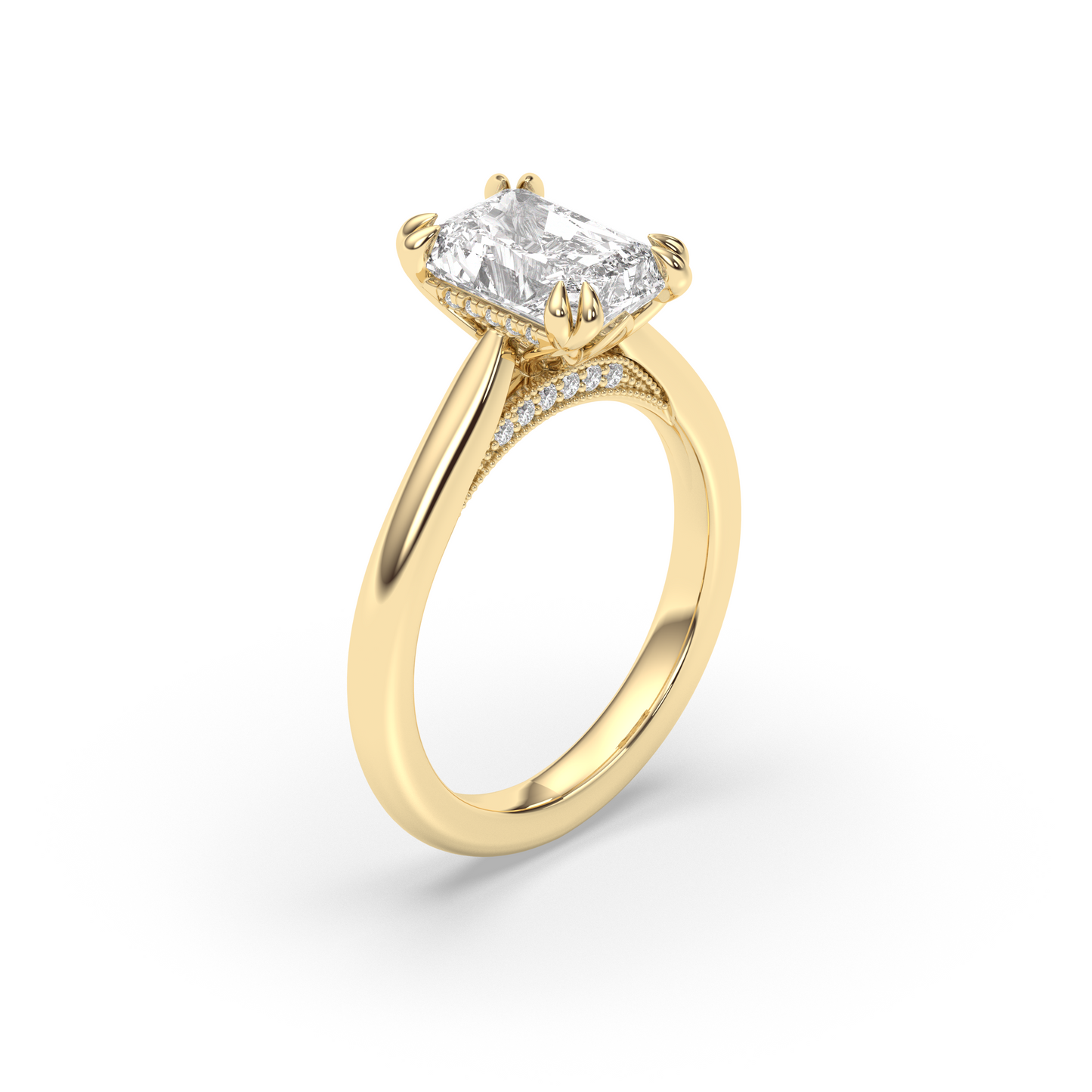 Marquise Shaped Three Stone Lab Grown Diamond Engagement Ring