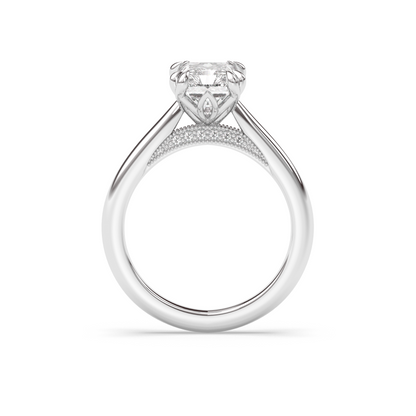 Marquise Shaped Three Stone Lab Grown Diamond Engagement Ring