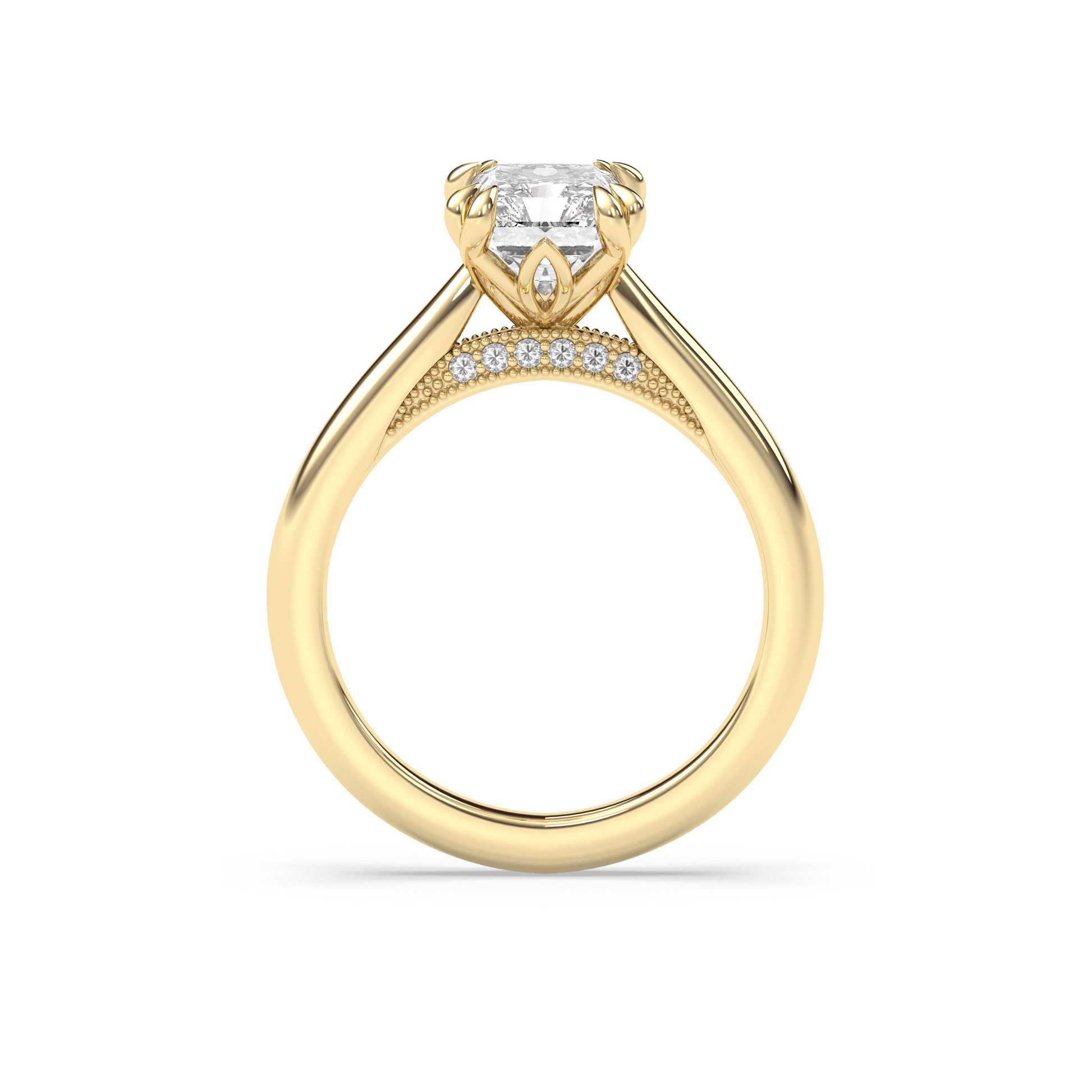 Marquise Shaped Three Stone Lab Grown Diamond Engagement Ring