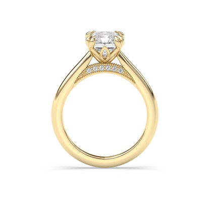 Marquise Shaped Three Stone Lab Grown Diamond Engagement Ring