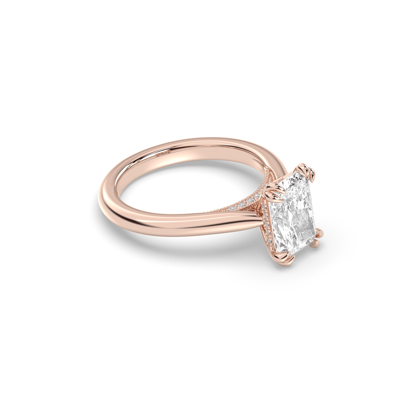 Marquise Shaped Three Stone Lab Grown Diamond Engagement Ring