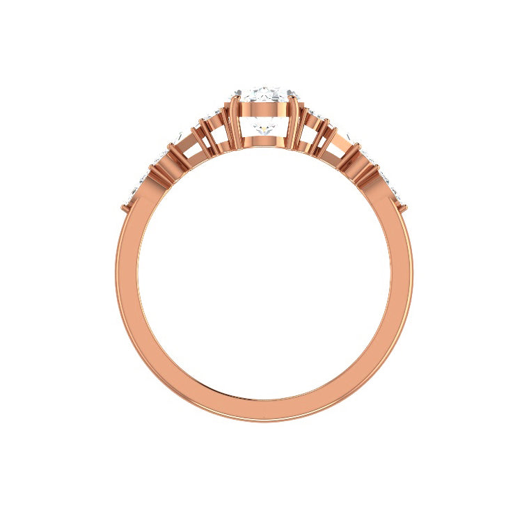 1 CT Oval Shaped Cluster Moissanite Diamond Engagement Ring