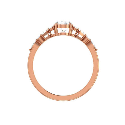 1 CT Oval Shaped Cluster Moissanite Diamond Engagement Ring