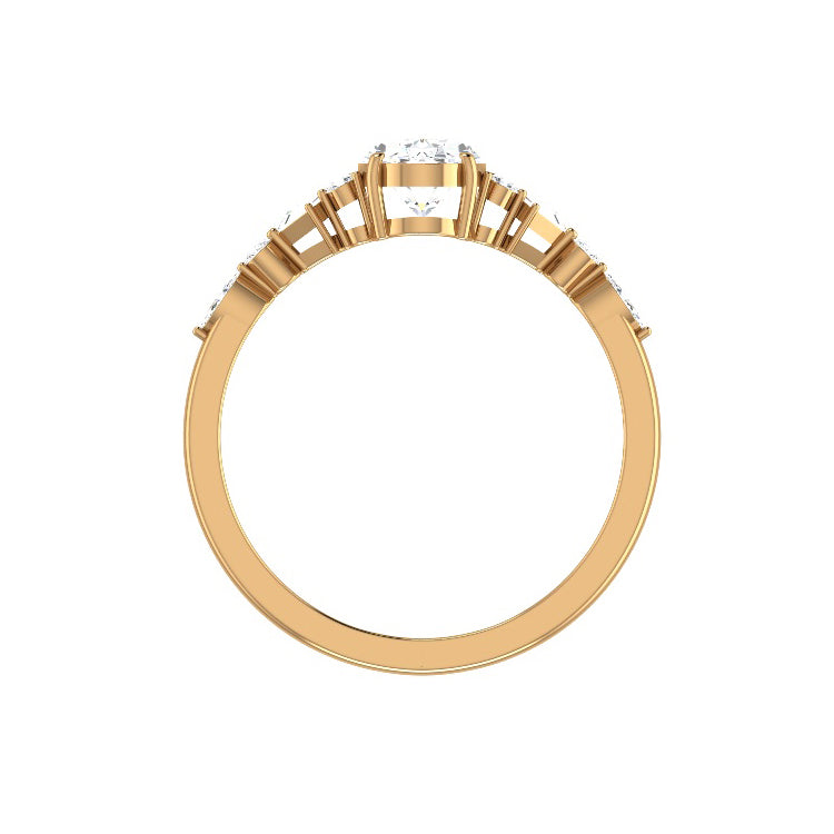 1 CT Oval Shaped Cluster Moissanite Diamond Engagement Ring