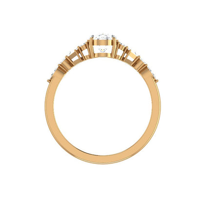 1 CT Oval Shaped Cluster Moissanite Diamond Engagement Ring