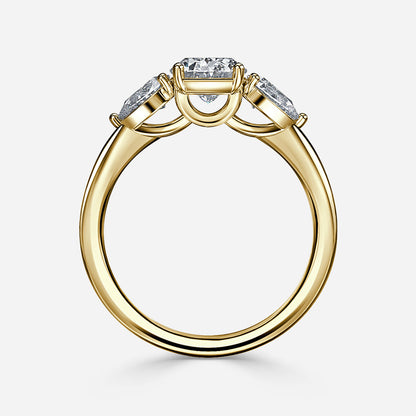 Marquise Shaped Three Stone Lab Grown Diamond Engagement Ring