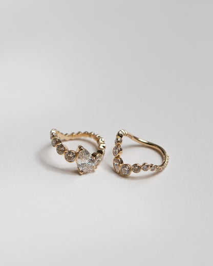 Marquise Shaped Three Stone Lab Grown Diamond Engagement Ring