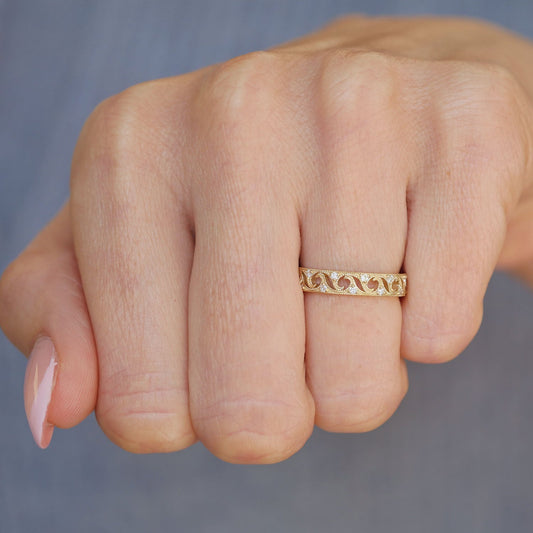 0.25 TCW Round Shaped Half Eternity Lab Grown Diamond Wedding Band