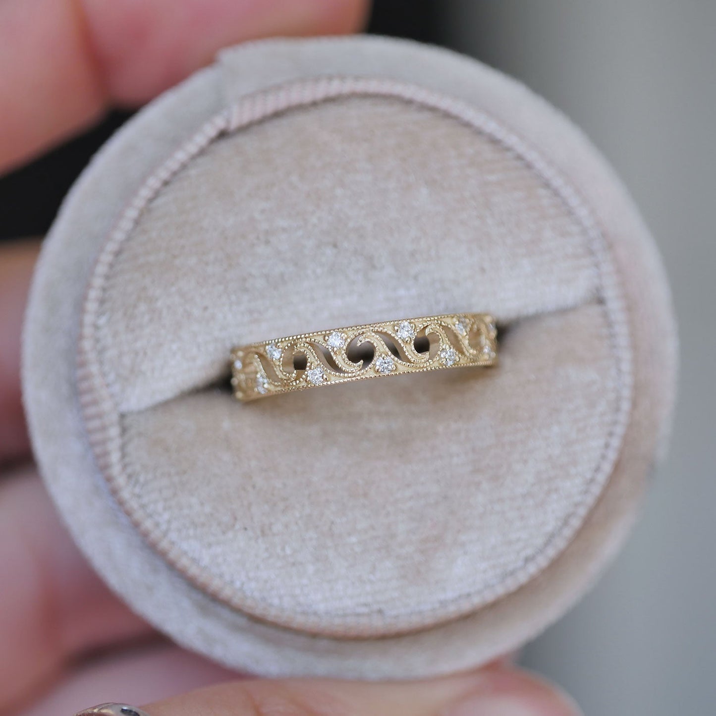 0.25 TCW Round Shaped Half Eternity Lab Grown Diamond Wedding Band