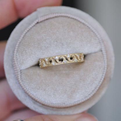 0.25 TCW Round Shaped Half Eternity Lab Grown Diamond Wedding Band