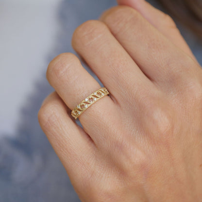 0.25 TCW Round Shaped Half Eternity Lab Grown Diamond Wedding Band