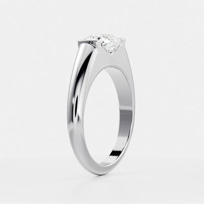 Cushion Half Bezel Signet Men's Gold Wedding Band