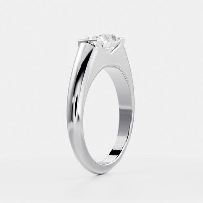 Oval Half Bezel Signet Men's Gold Wedding Band