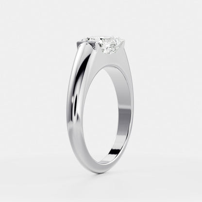 Emerald Half Bezel Signet Men's Gold Wedding Band