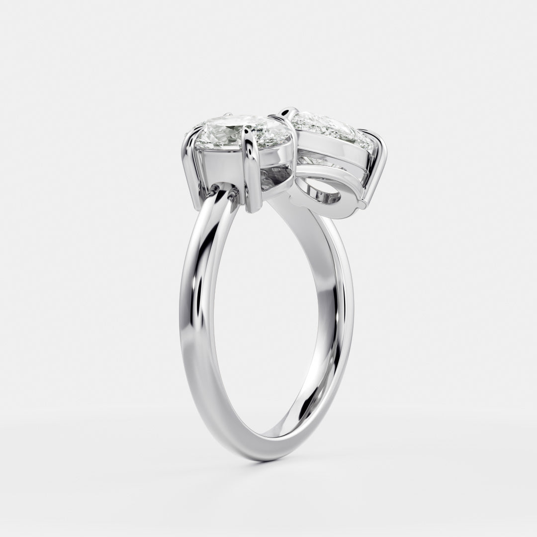 Marquise Cut Cluster Styled Lab Grown Diamond Engagement Ring