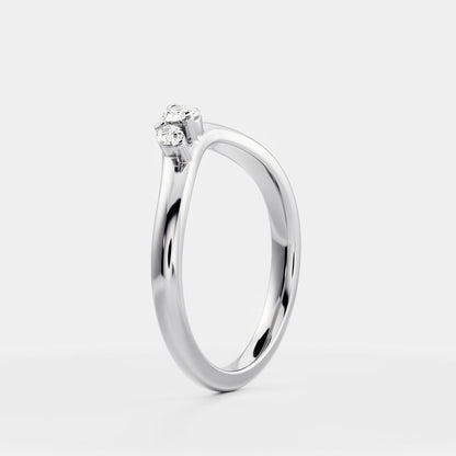 0.25 TCW Round Shaped Half Eternity Lab Grown Diamond Wedding Band