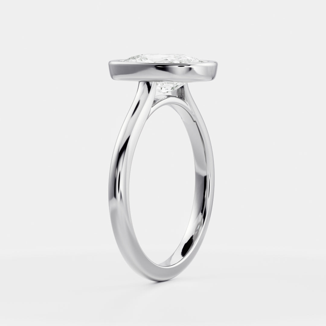 Marquise Cut Cluster Styled Lab Grown Diamond Engagement Ring