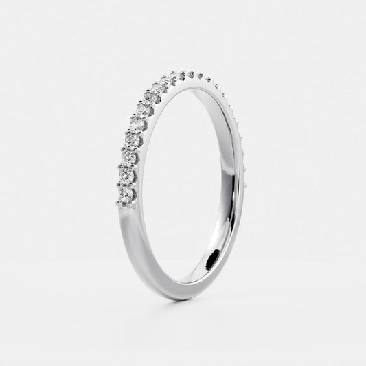 Stunning 0.30 CT Round Moissanite Stones Half Eternity Wedding Bands