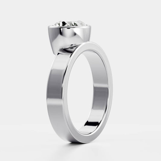 Stunning 1.5-2.5CT Pear Moissanite Engagement Ring with Bezel Design