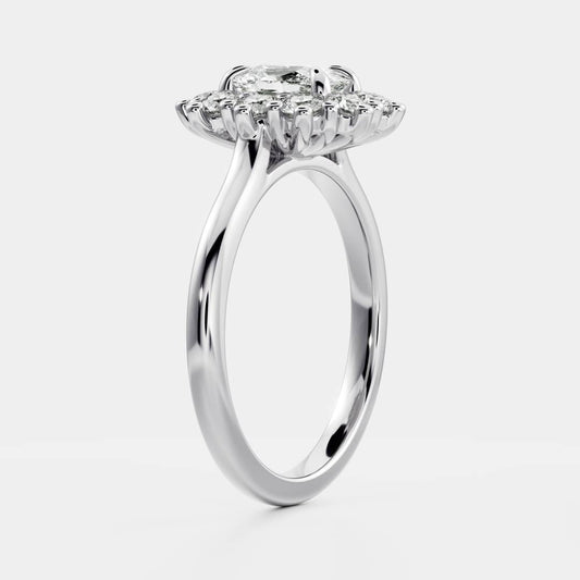 Stunning 1.0-3.0 CT Elongated Cushion Moissanite Engagement Ring with Halo Design