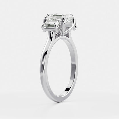 Stunning 1.5-2.5 CT Asscher Moissanite Engagement Ring with Three Stone Design