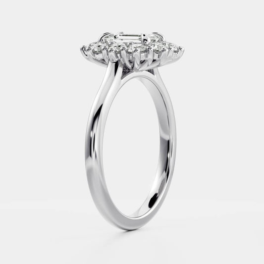 Stunning 1.5-2.5 CT Emerald Moissanite Engagement Ring with Halo Design