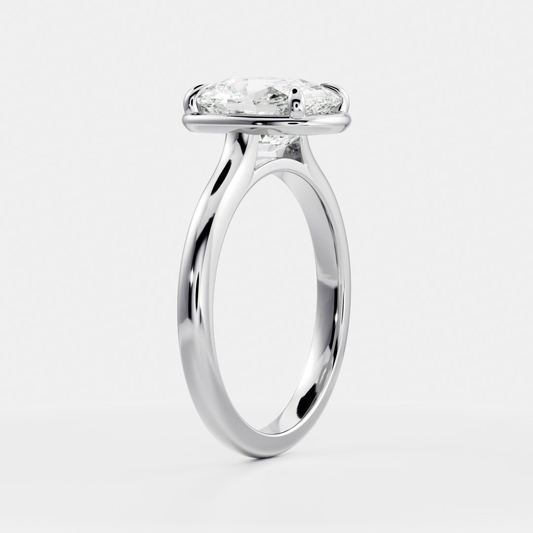 Marquise Cut Cluster Styled Lab Grown Diamond Engagement Ring