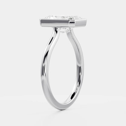 Stunning 1.0-2.0 CT Radiant Moissanite Engagement Ring with Bezel Design