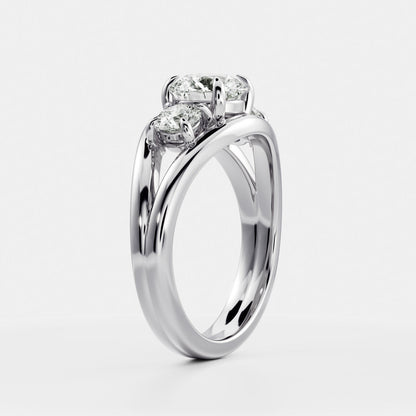 Marquise Cut Cluster Styled Lab Grown Diamond Engagement Ring