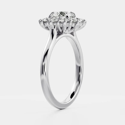 Marquise Cut Cluster Styled Lab Grown Diamond Engagement Ring