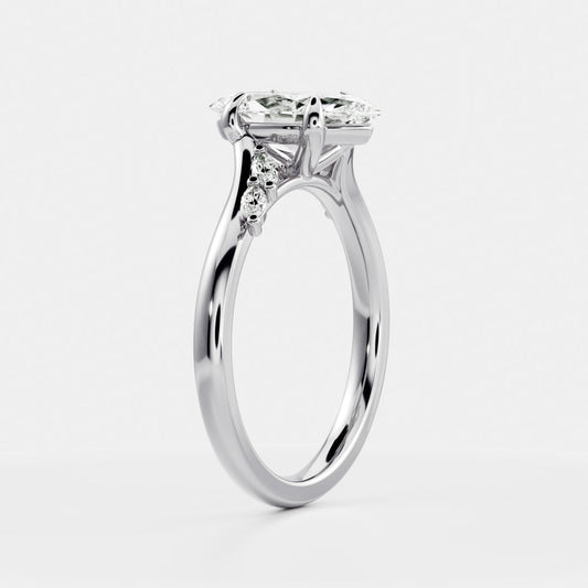 Stunning 1.5-2.5 CT Marquise Moissanite Engagement Ring with Cluster Design