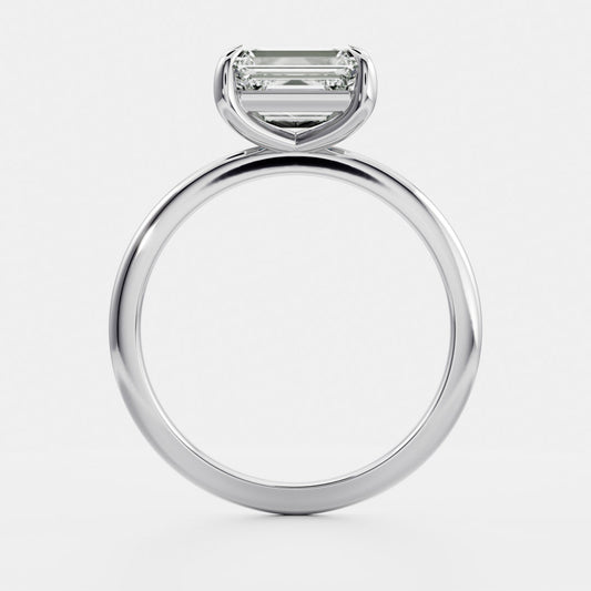 Stunning 2.0-3.0 CT East West Emerald Moissanite Engagement Ring with Solitaire Design