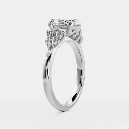 Stunning 1.5-2.5 CT Marquise Moissanite Engagement Ring with Cluster Design