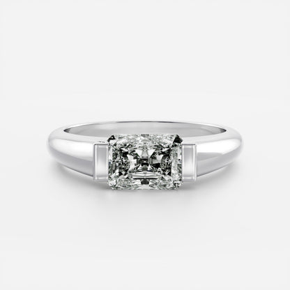 Cushion Half Bezel Signet Men's Gold Wedding Band