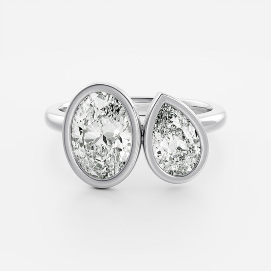 Marquise Cut Cluster Styled Lab Grown Diamond Engagement Ring