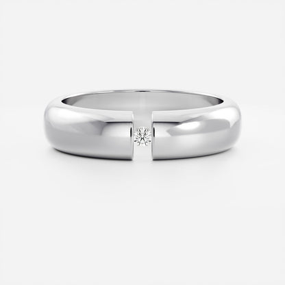 Round Tension Set Men's Gold Wedding Band