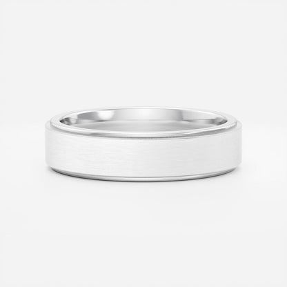 Classic Brushed Finish & Beveled Edge Wedding Band for Men's