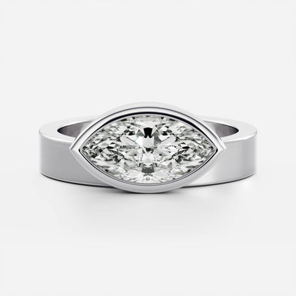 Stunning 1.5-2.5 CT Marquise Moissanite Engagement Ring with Bezel Design