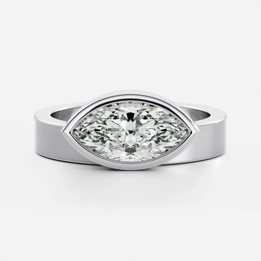 Stunning 1.5-2.5 CT Marquise Moissanite Engagement Ring with Bezel Design