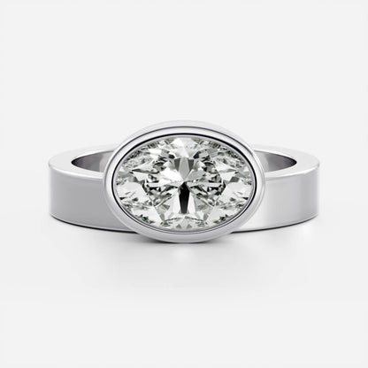 Stunning 1.5-2.5 CT Oval Moissanite Engagement Ring with Bezel Design