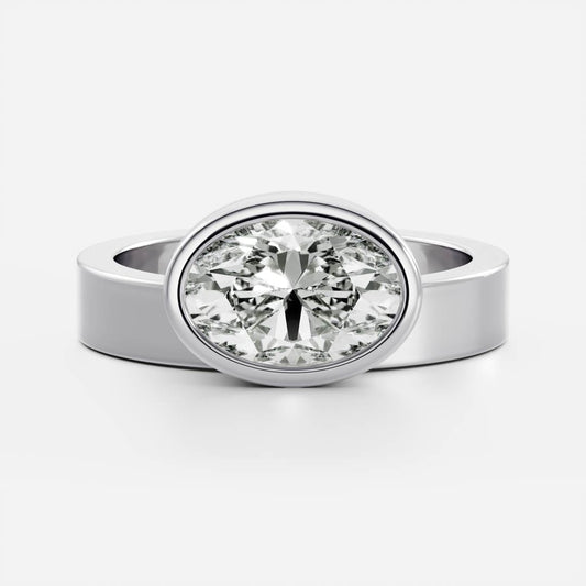 Stunning 1.5-2.5 CT Oval Moissanite Engagement Ring with Bezel Design