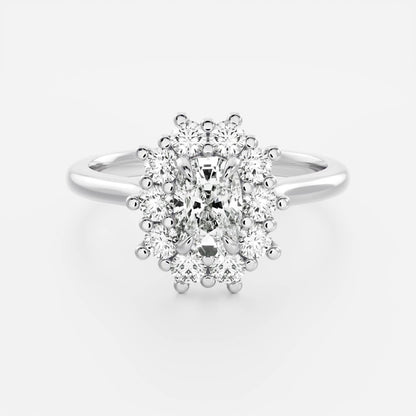 Stunning 1.0-3.0 CT Elongated Cushion Moissanite Engagement Ring with Halo Design